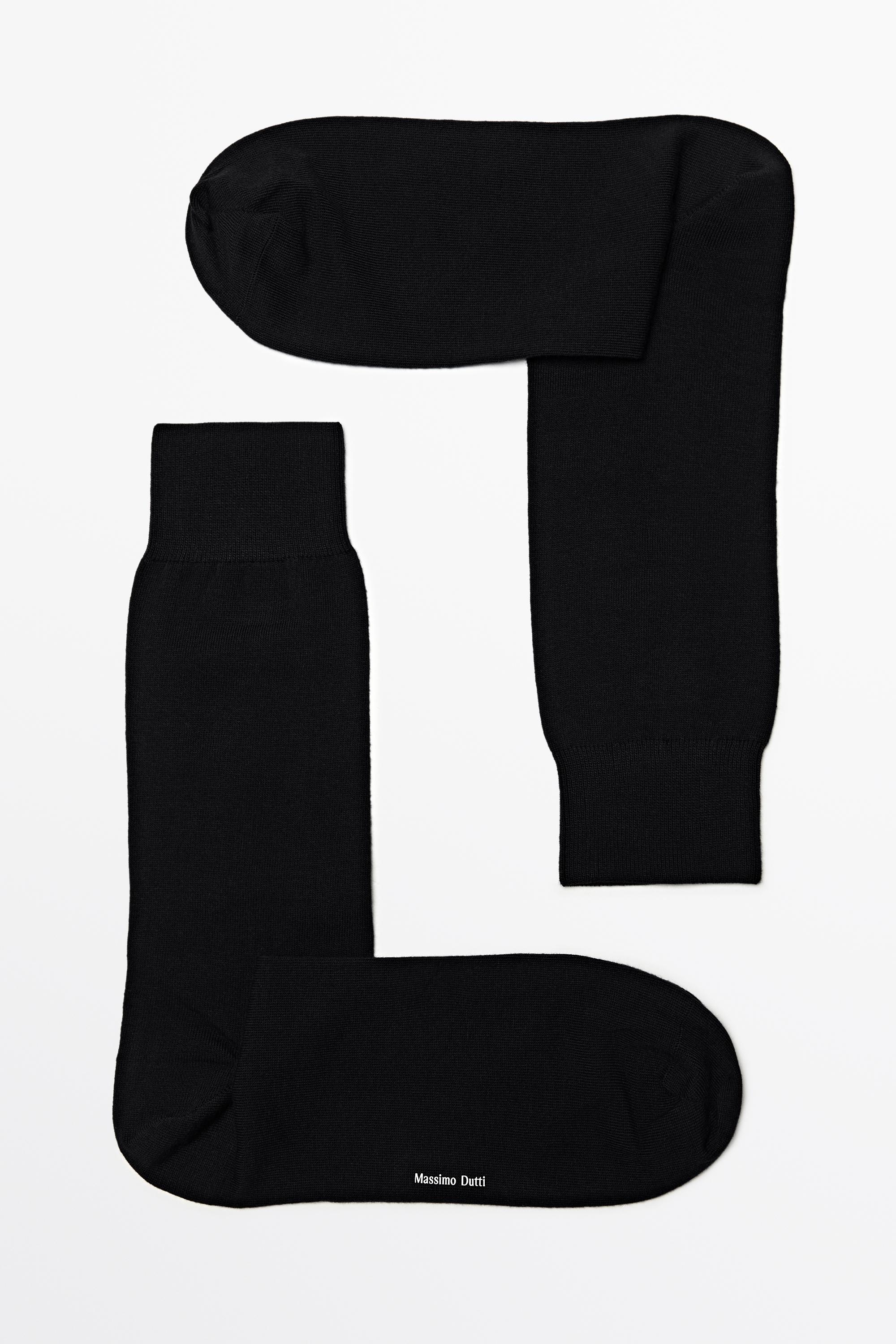 Plain cotton blend knit socks